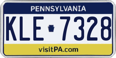 PA license plate KLE7328