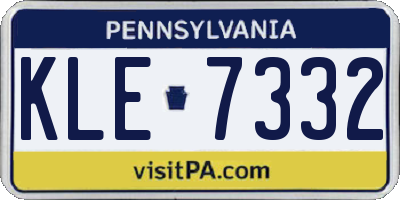 PA license plate KLE7332