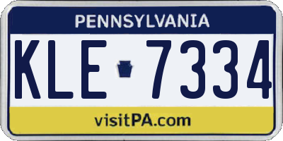 PA license plate KLE7334