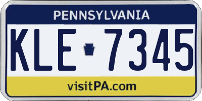 PA license plate KLE7345