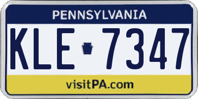 PA license plate KLE7347