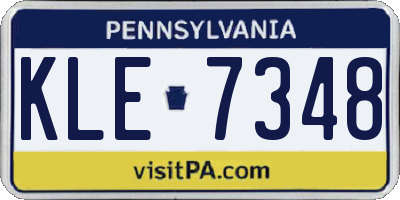 PA license plate KLE7348