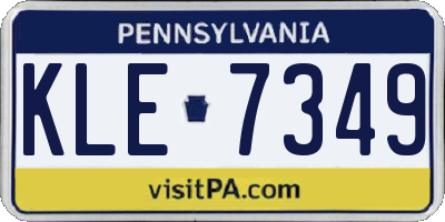 PA license plate KLE7349
