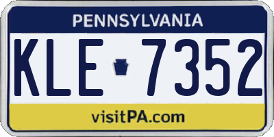 PA license plate KLE7352