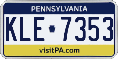 PA license plate KLE7353