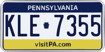 PA license plate KLE7355