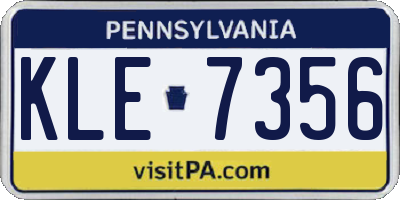 PA license plate KLE7356
