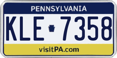 PA license plate KLE7358