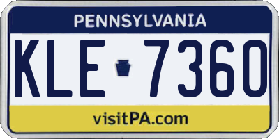 PA license plate KLE7360