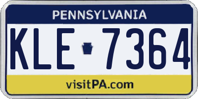 PA license plate KLE7364