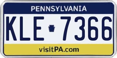 PA license plate KLE7366
