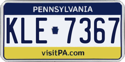 PA license plate KLE7367