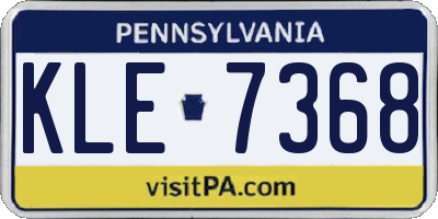 PA license plate KLE7368