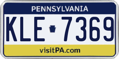PA license plate KLE7369