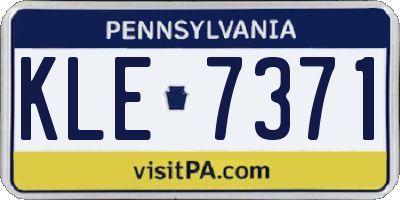PA license plate KLE7371