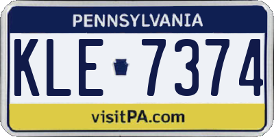 PA license plate KLE7374