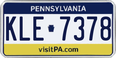 PA license plate KLE7378