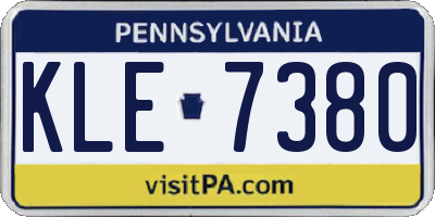 PA license plate KLE7380