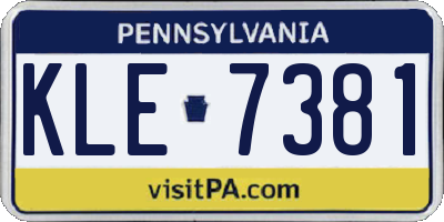 PA license plate KLE7381