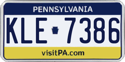 PA license plate KLE7386