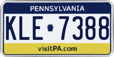 PA license plate KLE7388