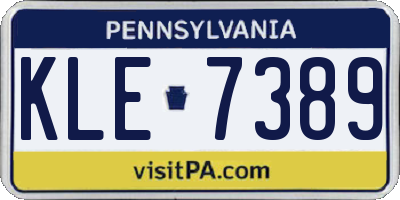 PA license plate KLE7389