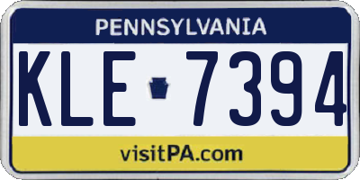 PA license plate KLE7394
