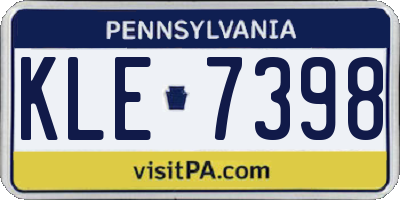 PA license plate KLE7398