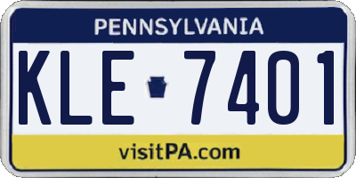 PA license plate KLE7401