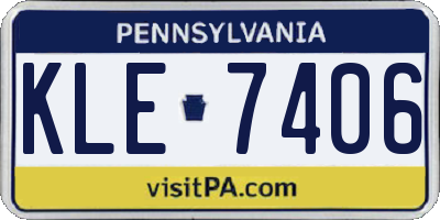PA license plate KLE7406