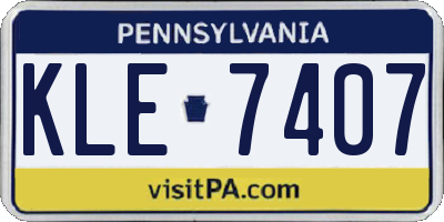PA license plate KLE7407
