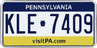 PA license plate KLE7409