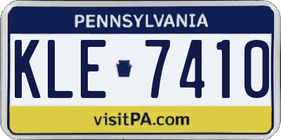 PA license plate KLE7410