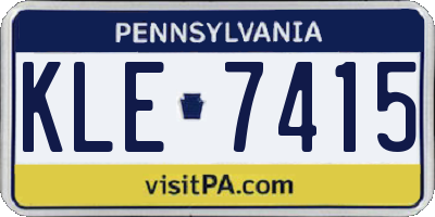 PA license plate KLE7415