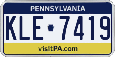 PA license plate KLE7419