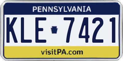 PA license plate KLE7421