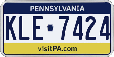 PA license plate KLE7424