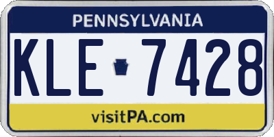 PA license plate KLE7428