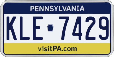 PA license plate KLE7429
