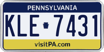 PA license plate KLE7431