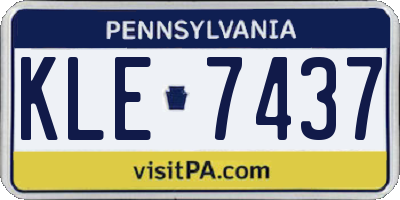 PA license plate KLE7437