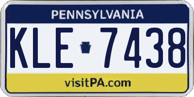 PA license plate KLE7438
