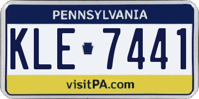 PA license plate KLE7441