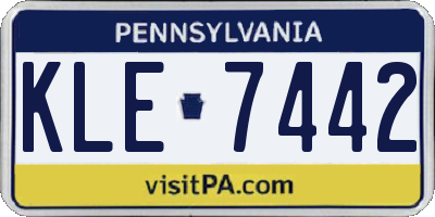 PA license plate KLE7442