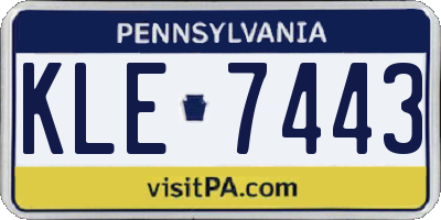 PA license plate KLE7443