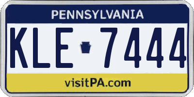 PA license plate KLE7444
