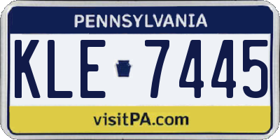 PA license plate KLE7445