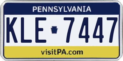 PA license plate KLE7447