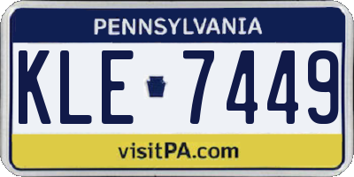 PA license plate KLE7449