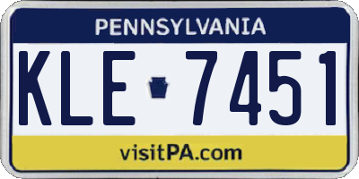 PA license plate KLE7451